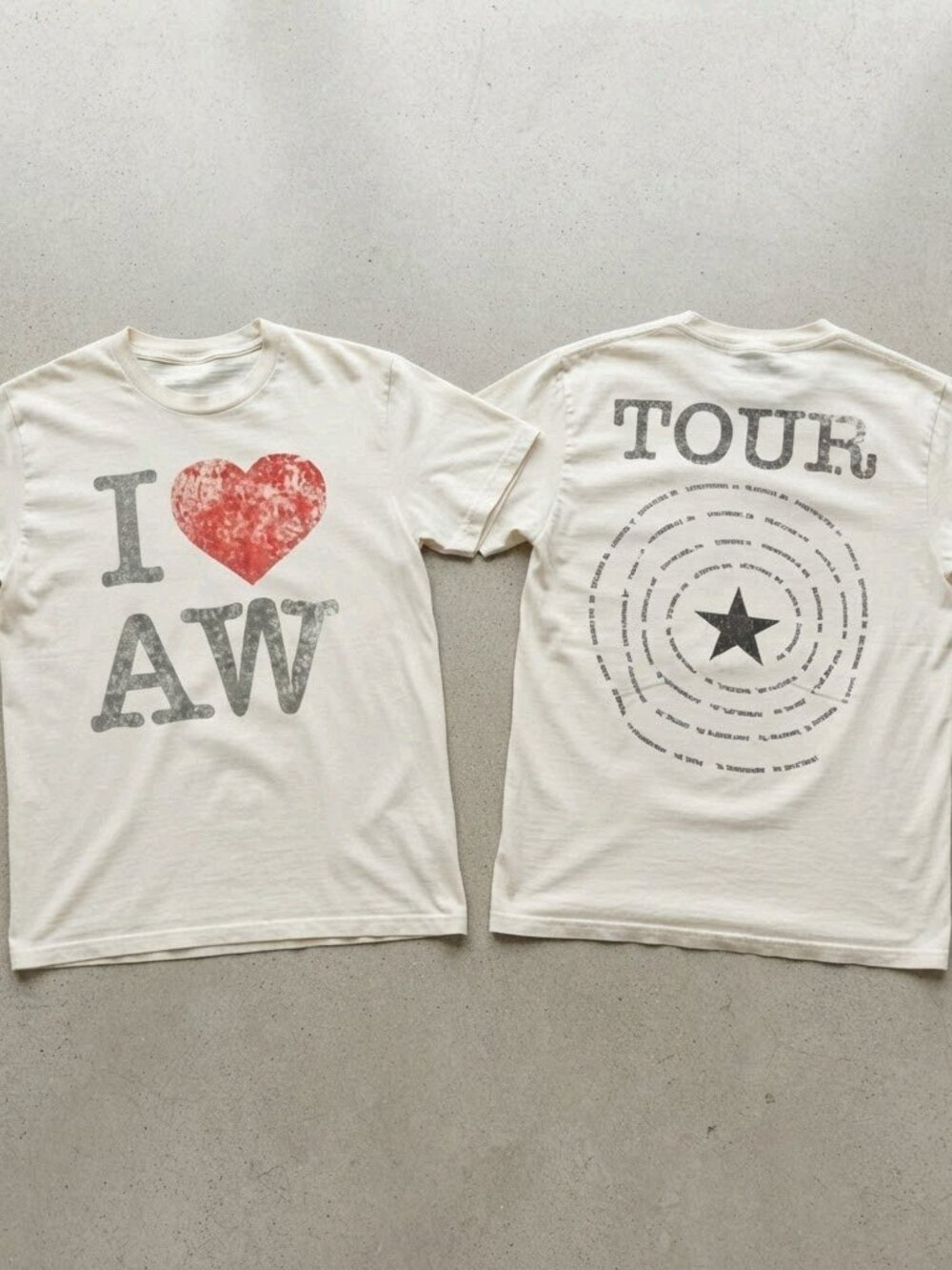 Alex Warren Tour I Love AW Off-White T-Shirt S-4XL